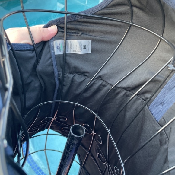 Navy blue button bathing suit - Picture 8 of 9